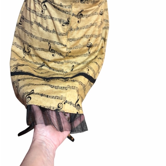 Ladies Halter Music Note Dress-Crinoline-Zip Back-Adjustable Bodice-Size XL - Picture 6 of 11